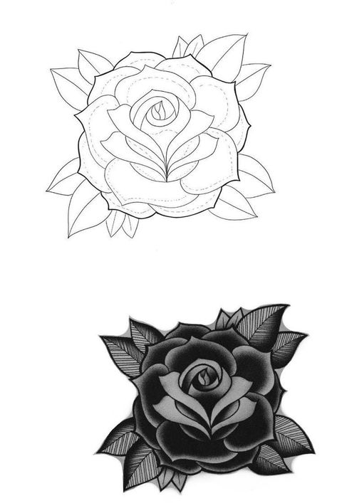 Dark Rose Tattoo Design, Cover Up Tattoos Stencil, Rose Cover Up Tattoo Design, Rose Hand Tattoo Stencil, Tattoos For Cover Ups Ideas, Black Flower Tattoo Cover Up, Tattoo Cover Up Ideas For Men, Simple Tattoo Outlines, Dark Flower Tattoo