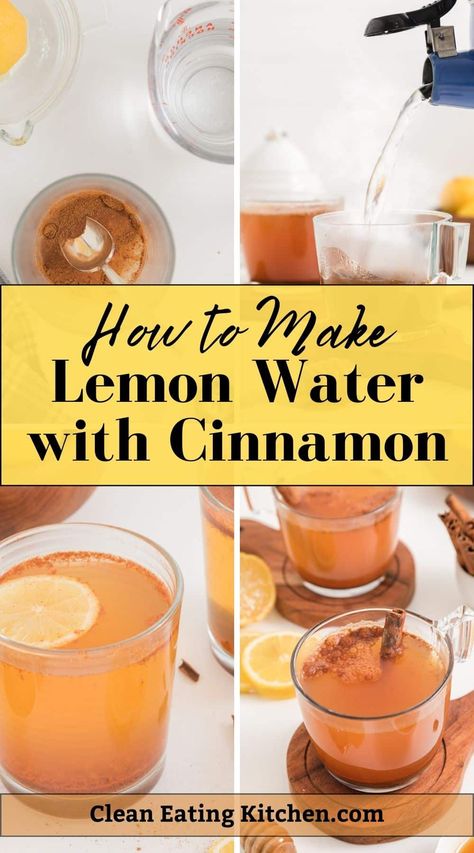 Refresh your mornings with this Lemon Water with Cinnamon drink recipe, a simple yet powerful concoction for health and vitality. This delightful beverage combines the detoxifying benefits of lemon with the warming, metabolism-boosting properties of cinnamon. Ideal for those seeking natural ways to enhance digestion and boost energy levels. Learn how this easy-to-make drink can become a staple in your wellness routine. Benefits Of Warm Lemon Water Mornings, Lemon Drinks Natural Remedies, Honey Lemon Water Recipe, Lemon Cinnamon Water, Inflammatory Drinks, Wellness Drinks, Herbs Recipes, Honey And Lemon Drink, Food Substitutes