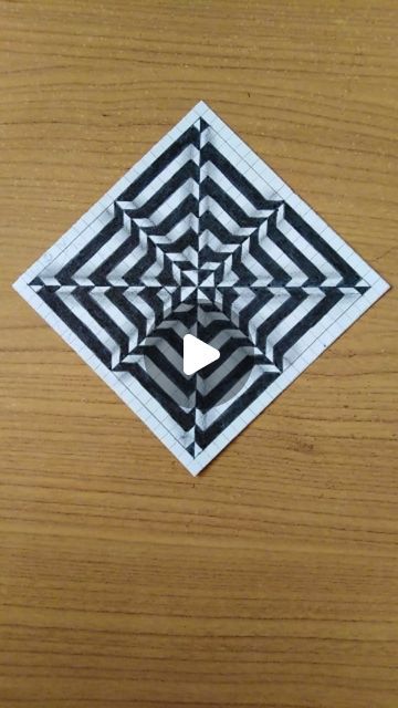 Opt Art Step By Step, 3d Drawings 3d Artwork, Optical Illusions Drawings, Opt Art, 200k Views, Isometric Drawing, 3d Art Drawing, Zentangle Drawings, 3d Drawings