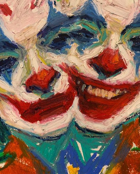 Oil Pastel Design, Painting People Acrylic, Oil Pastel Face, Clown Face Drawing, Clown Paintings, Piskel Art, Art Alevel, Oil Pastel Art, Instagram Time