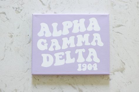 Sorority Canvas Alpha Gamma Delta, Alpha Gam Paintings, Purple Sorority Canvas, Alpha Gamma Delta Canvas, Agd Canvas, Adpi Paintings, Adpi Canvases, Big Little Canvas Ideas, Big Little Paintings