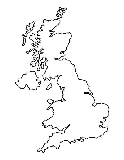 United Kingdom pattern. Use the printable outline for crafts, creating stencils, scrapbooking, and more. Free PDF template to download and print at http://patternuniverse.com/download/united-kingdom-pattern/ Uk Outline, Scotland Tattoo, British Isles Map, Map Of England, Coloring Crafts, United Kingdom Map, Map Of Britain, Country Patterns, Country Tattoos