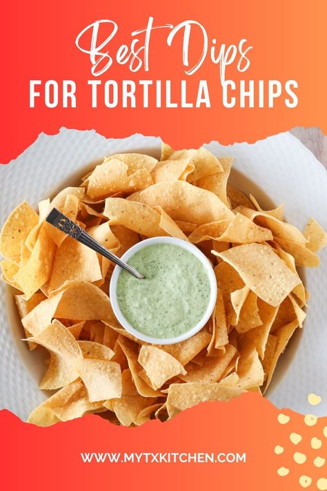 From hot, cold, healthy, easy a list of some of the best dips to serve with tortilla chips. #appetizer #chipsanddip #dip Tortilla Chips And Dip Recipes, Tortilla Chip Appetizer, Tortilla Chips Dip Recipes, Easy Dips For Tortilla Chips, Cold Dip For Tortilla Chips, Dips To Go With Tortilla Chips, Dips For Tortillas Chips, Dips Good With Tortilla Chips, Dip Recipes For Tortilla Chips