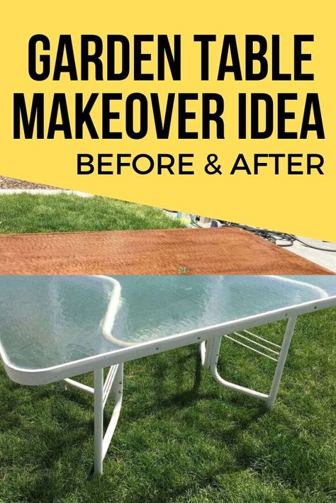 Make over your old outdoor glass table with this DIY faux wood idea. This table upcycle project is perfect if you're decorating on a budget so check out this glass and metal table before and after for some upcycling inspiration. #diy #table #makeover #outdoordecor Outdoor Glass Table Makeover, Glass Table Makeover, Modern Garden Trellis, Recycled Decking, Outdoor Glass Table, Table Upcycle, Old Wood Table, Diy Patio Table, Chair Planter