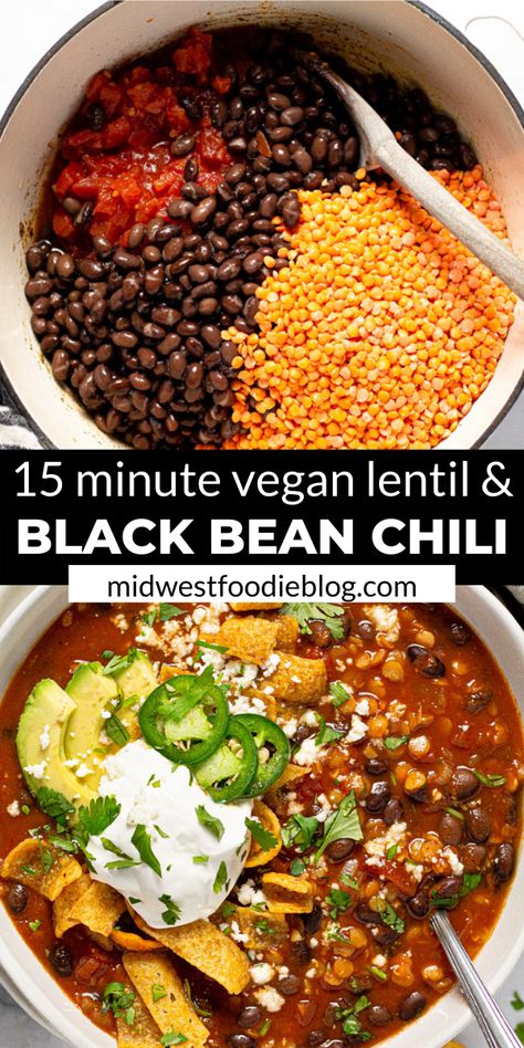 @natalia1992 wozyzy.com Black Bean Lentil, فاصوليا خضراء, Wraps Vegan, Chili Vegan, Lentil Chili, Black Bean Chili, Vegan Black Bean, Bean Chili, Resep Diet