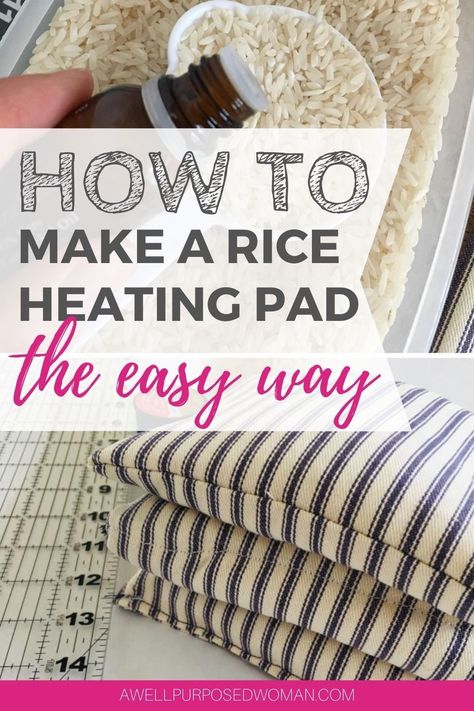 How To Make A Wheat Bag, How To Make A Rice Heating Pad, Rice Warming Bags Diy Heating Pads, Wheat Packs Diy, Rice Pillow Diy Heat Pack, Wheat Bags Diy Heating Pads, Wheat Bags Diy How To Make, Neck Rice Bag Pattern, Lavender Rice Bag Diy