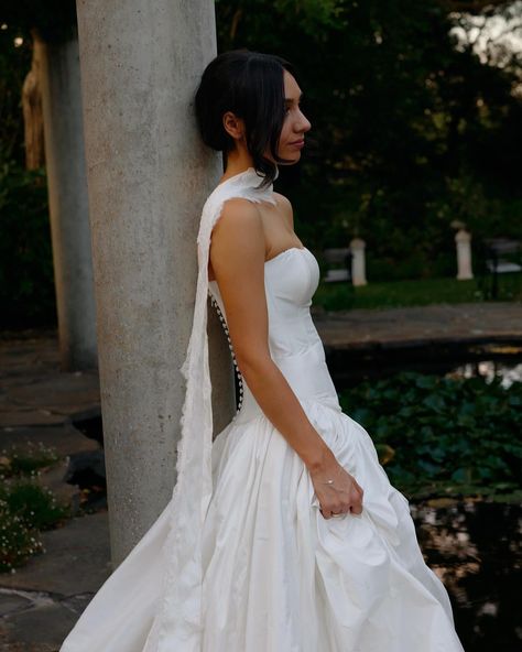 Dreamy Lauren and her photography wizard @gretlwb_weddings 🤯🤍 The buttery silk dupion was so perfect for this dress! @laurentods_… | Instagram Sum Dresses, Wedding Dress Aesthetic, Off White Wedding Dresses, 2nd Wedding Dresses, Wedding Dress Backs, Bespoke Wedding Dress, Wedding Week, Silk Wedding Dress, Wedding Dresses Satin