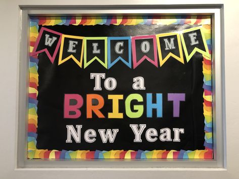 Welcome Back Bulletin Boards, New Year Display, Elementary Bulletin Boards, Class Bulletin Boards, Teacher Bulletin Boards, School Board Decoration, Rainbow Classroom, Preschool Bulletin, Library Bulletin Boards