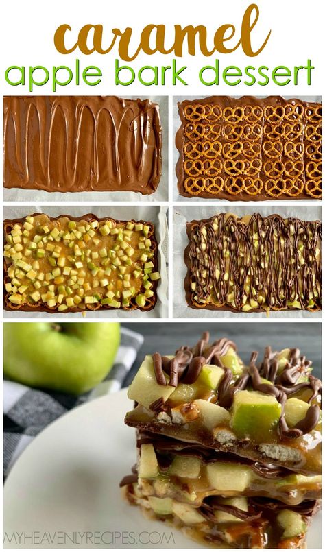 Apple Bark Dessert, Bark Dessert, Caramel Apple Bark, Apple Bark, Muffins Pumpkin, Bread Pumpkin, Chocolate Caramel Apples, Yummy Desserts Easy, Salty Treats