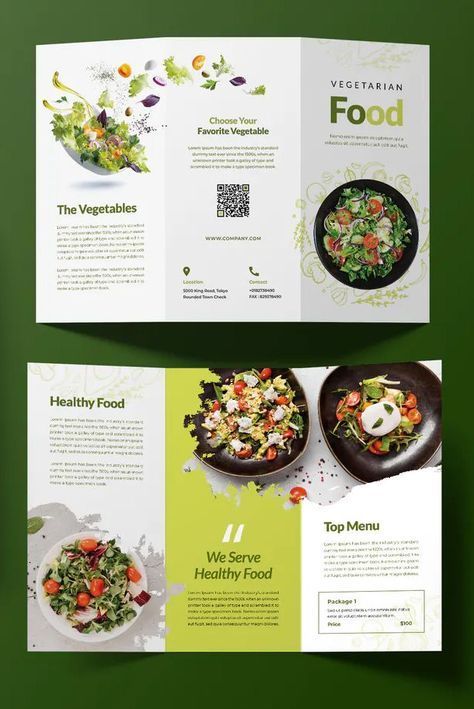 Restaurant Brochure Design Layout, Leaflets Food, Food Broucher Design Creative, Food Menu Brochure Design, Menu Healthy Food, Food Brochure Design Ideas, Food Leaflet Design, Food Brochure Design Creative, Trifold Brochure Design Creative