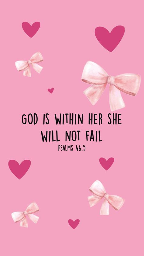 Aesthetic pink Bible verse wallpaper with bows and hearts Pink Bible Verse Wallpaper, Pink Bible Verse, Pink Bible, Bible Quotes Background, Wallpaper Bible, Cute Bibles, Christian Quotes Wallpaper, Motivational Bible Verses, Verse Wallpaper