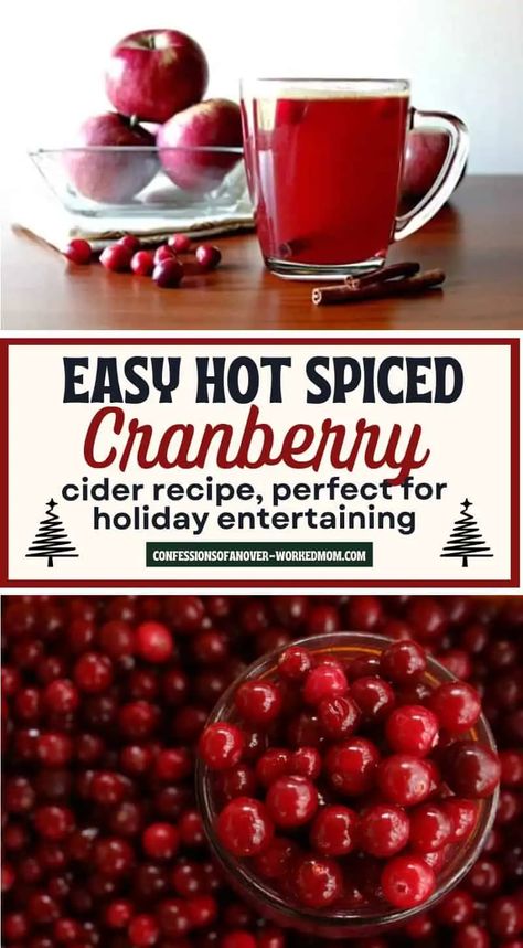 Apple Cider And Red Hots, Spiced Cider With Tang, Hot Cranberry Apple Cider, Red Hot Cider Recipe, Hot Apple Cider Recipe With Red Hots, Spiced Cranberry Juice, Hot Cranberry Punch, Homemade Cider Recipe, Hot Cranberry Drink