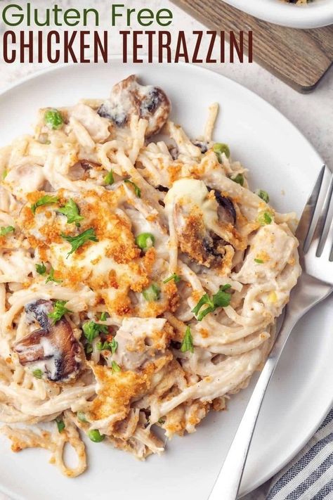 Instant Pot Chicken Tetrazzini, Mushroom Tetrazzini, Chicken Tetrazzini Recipes, Gluten Free Spaghetti, Chicken And Mushroom, Chicken Tetrazzini, Pre Cooked Chicken, Chicken Breast Seasoning, Creamy Parmesan