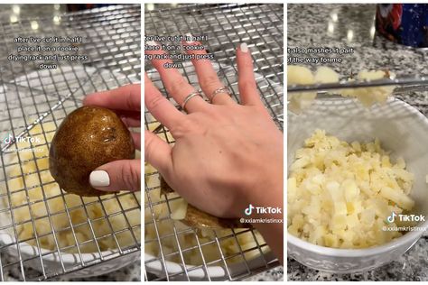 Potato Ricer Hack, No Peel Mashed Potatoes, Potato Peeling Hack, Mashed Potato Hacks, Smooth Mashed Potatoes, Cooking Mashed Potatoes, Mac And Cheese Recipe Soul Food, Buttermilk Mashed Potatoes, Make Mashed Potatoes