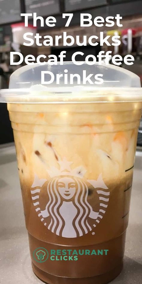 7 Best Starbucks Decaf Coffee Drinks Decaf Starbucks Drinks, Starbucks Drinks Without Coffee, Starbucks Caramel Drinks, Drinks At Starbucks, Starbucks Flavors, Caramel Drinks, Caffeine Free Drinks, Starbucks Drinks Diy, Best Iced Coffee