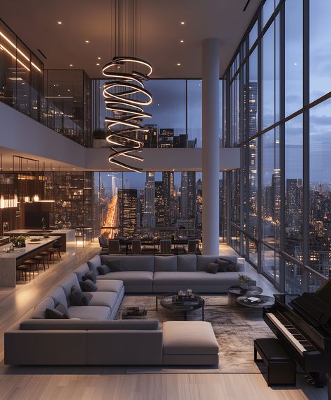 Luxurious Apartments Interior, Beautiful Penthouse Luxury, Big Minimalist House, House Big Luxury, Luxe House Interiors, Tokyo Luxury Apartment, Billionaire Homes Interior, Luxurious House Aesthetic, Building Home Aesthetic