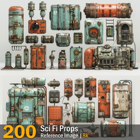 Sci Fi Props | Reference Images | 8K,  on ArtStation at https://www.artstation.com/artwork/gR8No8 Scifi Concept Art Environment, Industrial Sci Fi, Sci Fi Environment Concept Art, Steampunk Tower, Steampunk Castle, Steampunk Factory, Scifi Props, Props Reference, Sci Fi Floor