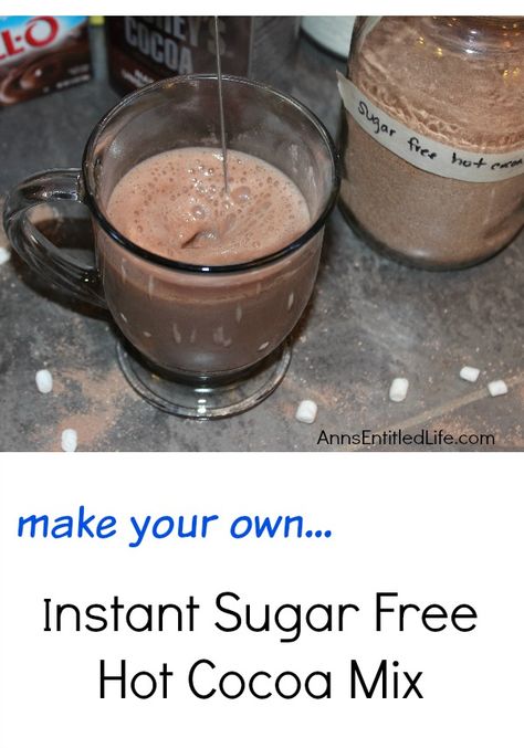 Instant Sugar Free Hot Cocoa Mix Recipe. This homemade hot cocoa mix is inexpensive, easy to make, and tastes delicious. If you love hot cocoa and would like to make your own hot cocoa recipe give this instant sugar-free hot cocoa mix recipe a try. Ww Hot Chocolate Weight Watcher Recipes, Sugar Free Hot Cocoa Mix Recipe, Sugar Free Hot Cocoa, Cocoa Mix Recipe, Sugar Free Hot Chocolate, Hot Cocoa Mix Recipe, Hot Chocolate Mix Recipe, Homemade Dry Mixes, Homemade Hot Chocolate Mix