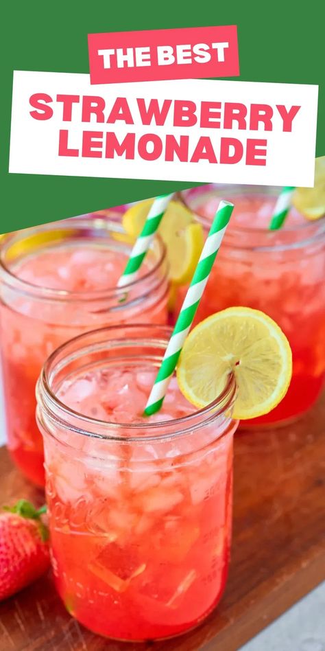 Lemonaid Recipe, November Recipes, Thanksgiving Classics, Fresh Strawberry Lemonade, Easy Strawberry Lemonade, Homemade Strawberry Lemonade, Strawberry Lemonade Recipe, Pineapple Lemonade, Food Flowers