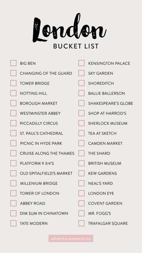 The Ultimate London Bucket List - Adventure at Work London England Travel, London Bucket List, London Dreams, Travel Infographic, London Vacation, London Baby, London Aesthetic, Foto Tips, Travel Checklist