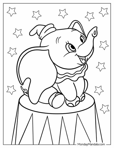 20 Dumbo Coloring Pages (Free PDF Printables) Cute Cartoon Coloring Pages, Kids Coloring Sheets Free Printables, Cute Disney Coloring Pages, Colouring Pages For Adults Disney, Coloring Sheets Disney, Disney Coloring Sheets Free Printables, Disney Cartoon Coloring Pages, Simple Dumbo Tattoo, Free Printable Coloring Pages For Adults Colouring Sheets