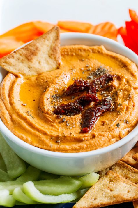 Sundried Tomato Hummus - Making Thyme for Health Sundried Tomato Hummus, Autumn Stew, Preserving Produce, Sundried Tomato Recipes, Recipe Hummus, Sun Dried Tomato Hummus, Tomato Hummus, Hummus Flavors, Rice Stew