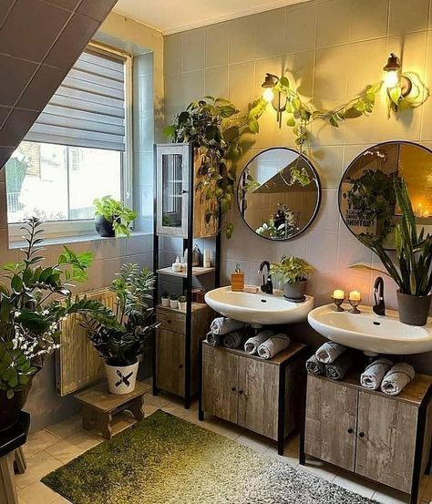 Cottage Core Bathroom, Modern Cottage Core, Cottage Core Home, Cottage Core House, Cottage Bathroom Ideas, Bohemian Bathroom, Cottage Bathroom, Deco Nature, Boho Interiors