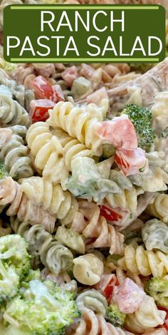 Tomato Broccoli, The Best Pasta Salad, Broccoli Parmesan, Salad Kale, Resep Pasta, Cold Pasta Salad Recipes, Easy Foods, Ranch Pasta Salad, Ranch Pasta