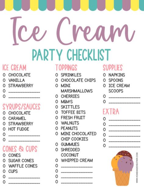 Ice Cream Party At School, Icecream Bar Kids Party, Ice Cream Party Bar Ideas, Work Ice Cream Social, Ice Cream Bar Supplies, Ice Cream Sundae Bar Decorations, Sweet 16 Ice Cream Bar Party Ideas, Ice Cream Party Bar Display, Ice Cream Party Theme Decoration