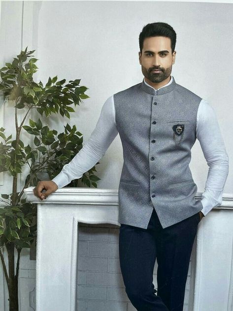 Shirt With Jacket For Men, Mens Nehru Jacket With Shirt, Mens Nehru Jacket Style, Pant Shirt With Nehru Jacket Men, Men Nehru Jacket Outfit, Nehru Jacket Outfits Men, Nehru Jacket For Men Wedding Classy, Wedding Outfit Men Unique, Formal Jackets Men