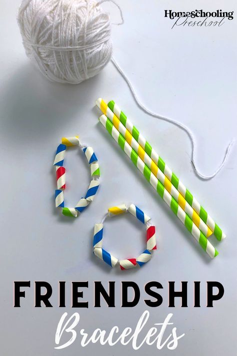 Friendship Bracelets - Homeschooling Preschool Friendship Art And Craft Preschool, Friendship Bracelets Preschool Crafts, Preschool Friendship Bracelets, Friendship Bracelets Preschool, Friendship Crafts Preschool, Friendship Theme Preschool, Friendship Preschool Crafts, Friendship Activities Preschool, Friendship Day Bands