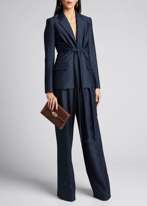 Silk Pant Suit, Modern Suits, Business Professional Outfits, Wide Leg Pant Suit, Business Attire Women, Silk Blazer, Corporate Fashion, Gabriela Hearst, Woman Suit Fashion