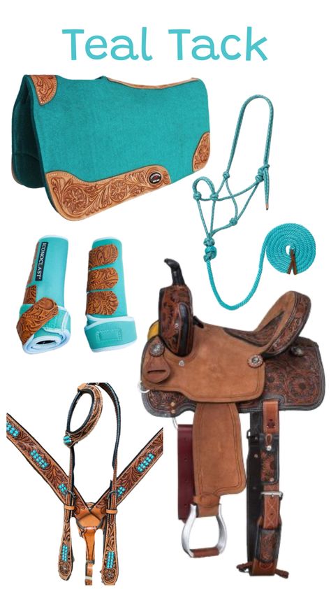 #tack #horse #horsetack Western Horse Tack Turquoise, Western Riding Tack, Bling Tack Sets, Western Tack Sets, Barrel Racing Tack Sets, Barrel Racing Tack Rodeo, Bling Horse Tack, Western Horse Riding, Bling Tack