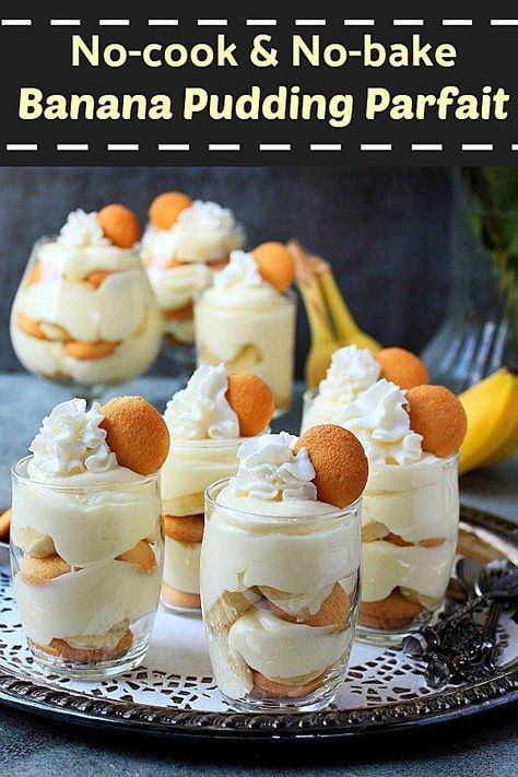 Banana Pudding Parfait, Pudding Parfait Recipes, Tea Desserts, Keto Pudding, Banana Pudding Desserts, Easy Banana Pudding, No Bake Banana Pudding, Parfait Recipe, Mason Jar Desserts