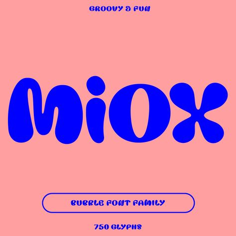 Miox—Groovy bubble font, playful and retro-modern for fall branding Wavy Bubble Letters, Bubbly Logo Design, Two Font Logo, Fun Playful Branding, Bubble Typeface, Brand Typeface, Groovy Branding, Fall Branding, Bubbly Fonts