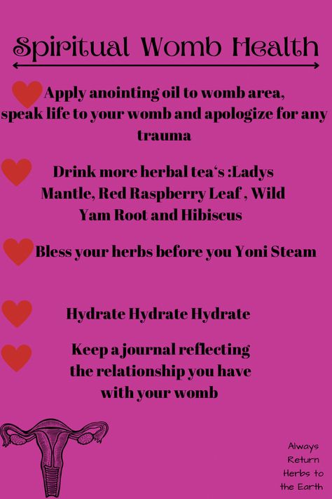 Tips and advice on how to strengthen your relationship with a traumatized womb. How To Cleanse Your Womb, Womb Healing Foods, Herbs For Womb Health, Womb Forgiveness Ceremony, Womb Healing Ritual, Healing The Womb, Womb Healing Herbs, Womb Cleansing Remedies, Womb Healing Affirmations