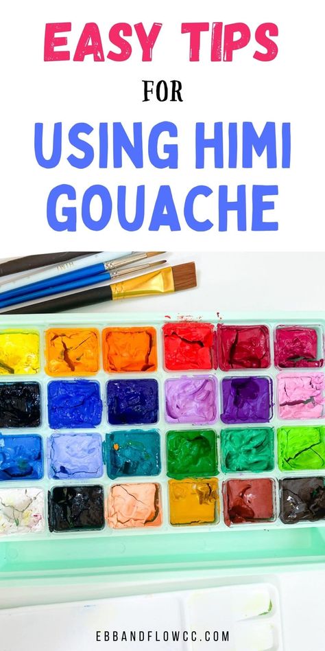 Gouache Beginner Ideas, Gouache Paint Tutorial, Gouache Tips And Tricks, Gouache Ideas Easy, How To Use Gouache Paint, Gouache Painting Tips, Gouache Basics, Easy Gouache Painting Ideas For Beginners, Gouache For Beginners