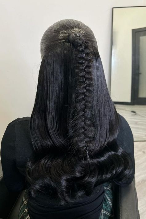 Half-Up Butterfly Braid Quick Weave Hairstyle Braid Quick Weave, Black Girls Hairstyles Weave, Quick Weave Styles, Hair Growth Kit, French Braid Updo, Fishtail Hairstyles, Butterfly Braid, Two Braid Hairstyles, Fishtail Braid Hairstyles