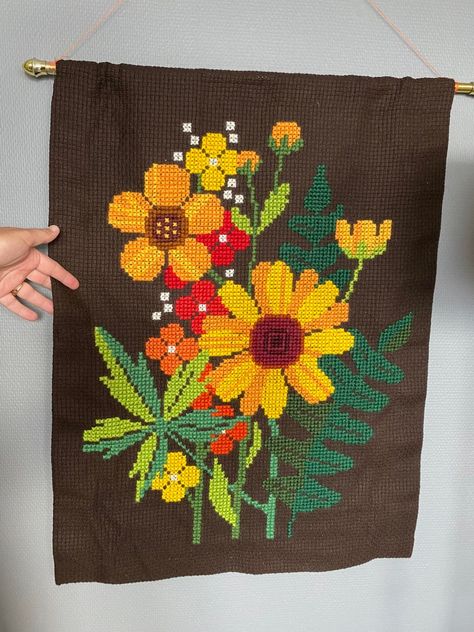 Swedish Cross Stitch, Embroidered Decor, Scandinavian Wall Hanging, Cross Stitch Wall Hanging, Scandinavian Curtains, Cross Stitch Boarders, Colourful Cross Stitch, Scandinavian Wall, Handmade Wall Hanging