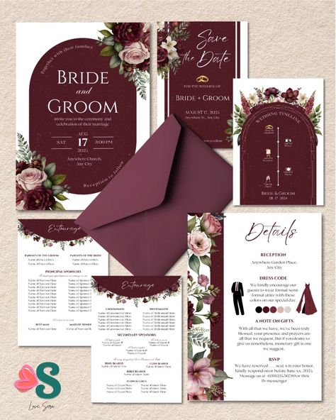 Set the Tone in Style with Our Elegant Maroon Invitation Template! 💒 #weddinginvitationdesign #weddinginvite #weddings #weddingph #wedding2025 #wedding2024 #weddingtheme #weddinginvitation #invitation #invitationdesign #layout #template #invitationtemplate #maroon #maroonwedding #burgundy Maroon Invitation Template, Maroon Moodboard, Green And Maroon Wedding, Maroon Wedding Invitations, Burgundy Theme Wedding, Maroon Invitation, Maroon Wedding Theme, Wedding Invitations Burgundy, Wedding Invitations Champagne