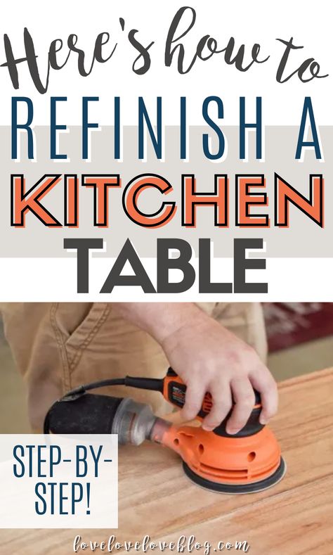 How To Refinish Dining Table, Refinishing Wood Dining Table, How To Finish A Table Top, Restrain Kitchen Table, Restoration Dining Table, Dinner Table Makeover Diy, How To Refinish A Kitchen Table, Refinishing A Kitchen Table, How To Redo A Kitchen Table