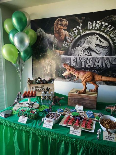 Jurrasic world Birthday Party Ideas | Photo 1 of 22 | Catch My Party Jurrasic World Birthday Party Ideas, Jurassic Party Ideas, Jurrasic World, Godzilla Birthday Party, Jurassic Park Birthday Party, Godzilla Birthday, Jurassic Park Party, Dinosaur Birthday Theme, Birthday Party At Park