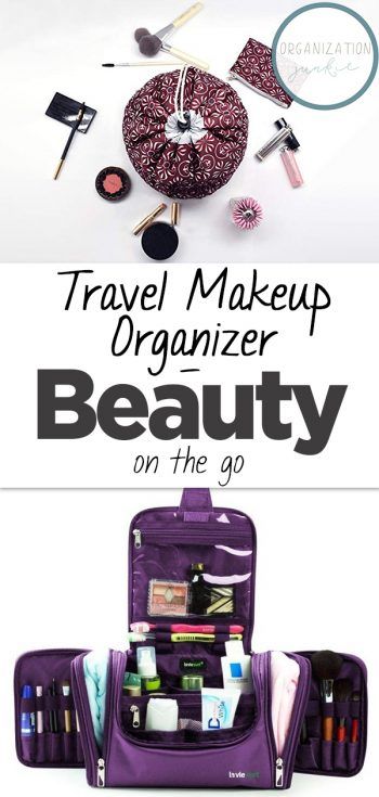 Travel Makeup Organizer–Beauty On the Go Diy Travel Makeup Organizer, How To Organize Makeup, Diy Travel Makeup, Makeup Holder Organizers, Hanging Makeup Organizer, Valentine Cupcakes, Organize Makeup, Organized Travel, Organization Makeup