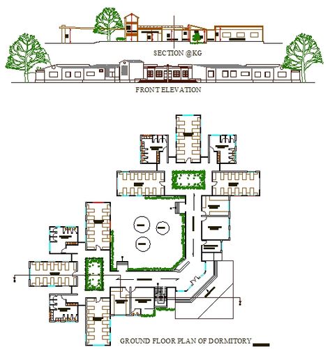 Dormitory detail plan DWG, Dormitory detail plan Download file, Dormitory detail plan Design Dormitory Design Architecture, Campus Site Plan, Dormitory Design, Underground Architecture, School Building Plans, Building Forms, Hostel Design, School Dormitory, Site Plan Design