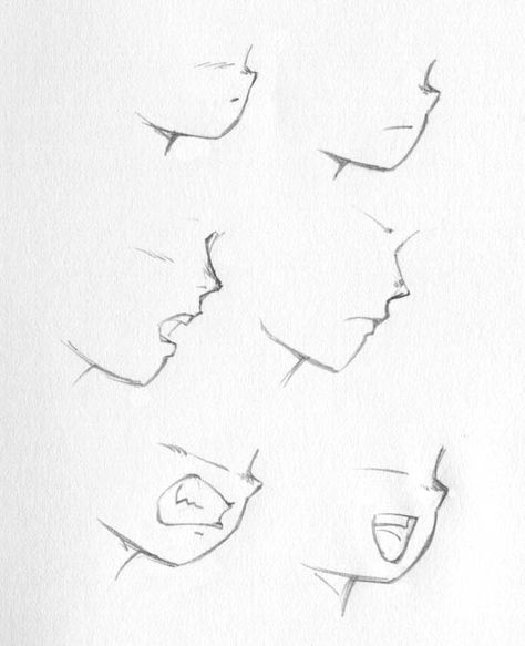 how to draw anime lips | STRIDERBADGUY'S ART TIPS! (Drawing Heads: faces, eyes, mouths, and ... Profile Mouth Drawing, Anime Lips Side View, Chibi Head Side View, Side Profile Mouth Drawing, Side Profile Drawing Chibi, Side Anime Profile, Anime Mouth Side View, Anime Side Face, Mouth Side Profile