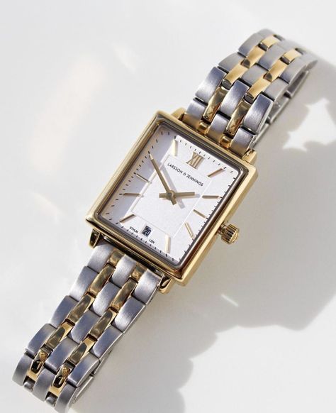 Womens Watches Minimalist, Gold And Silver Watch, Pretty Watches, Timeless Watches, Jewelry Lookbook, Necklace Fashion, Square Watch, Watches Jewelry, Jewelry Necklace