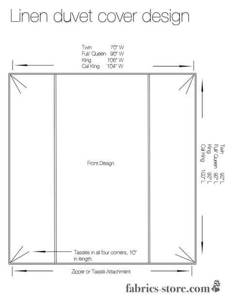 twin – 66×86, queen – 88×90 and king – 104×90. For yardage you need (don’t forget to pre-shrink your fabrics!) twin – 5 yds, queen – 5.4 yds, king – 5.4 yds. Diy Duvet, Duvet Cover Diy, King Size Duvet Covers, Linen Duvet Cover, White Linen Bedding, King Size Duvet, Duvet Cover Pattern, Duvet Cover Design, Linen Duvet Covers