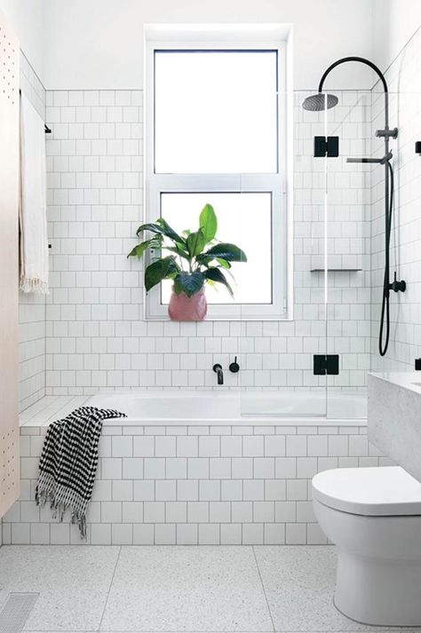 Shower Bath Combo, Bathroom Tubs, Shower Over Bath, Diy Bathroom Makeover, Farmhouse White, Bad Inspiration, Small Remodel, Upstairs Bathrooms, Trendy Bathroom