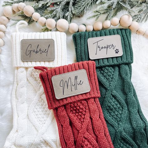 Christmas Stockings Ideas Personalized, Sweater Stockings Christmas, Matching Stockings Christmas, Family Christmas Stockings Personalized, Leather Stocking Christmas, Cricut Stockings Christmas, Family Christmas Stocking Ideas, Personalized Christmas Stockings Ideas, Cute Stockings Christmas