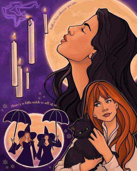 Practical Magic Fan Art, Practical Magic Drawing, Halloween Widget, Witch Aesthetics, Magic Drawing, Beautiful Painting, Witch Art, Book Nook, Practical Magic